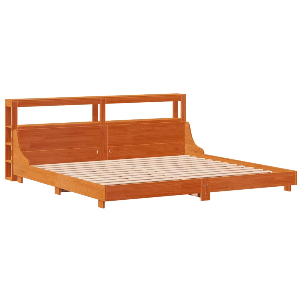 vidaXL Bed Frame without Mattress Wax Brown 200x200 cm Solid Wood Pine