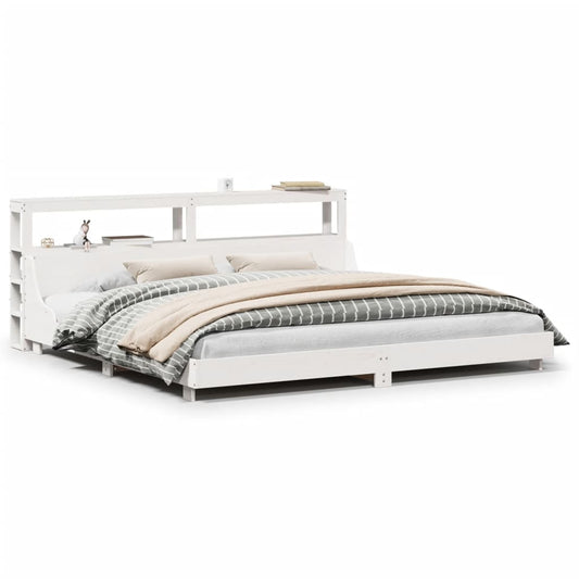 vidaXL Bed Frame without Mattress White 180x200 cm Super King Solid Wood Pine