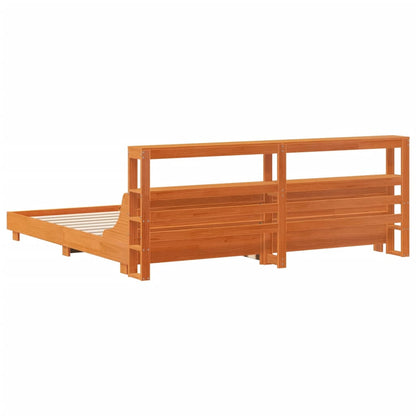 vidaXL Bed Frame without Mattress Wax Brown 180x200 cm Super King Solid Wood Pine