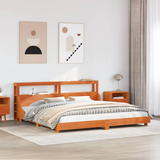 vidaXL Bed Frame without Mattress Wax Brown 180x200 cm Super King Solid Wood Pine