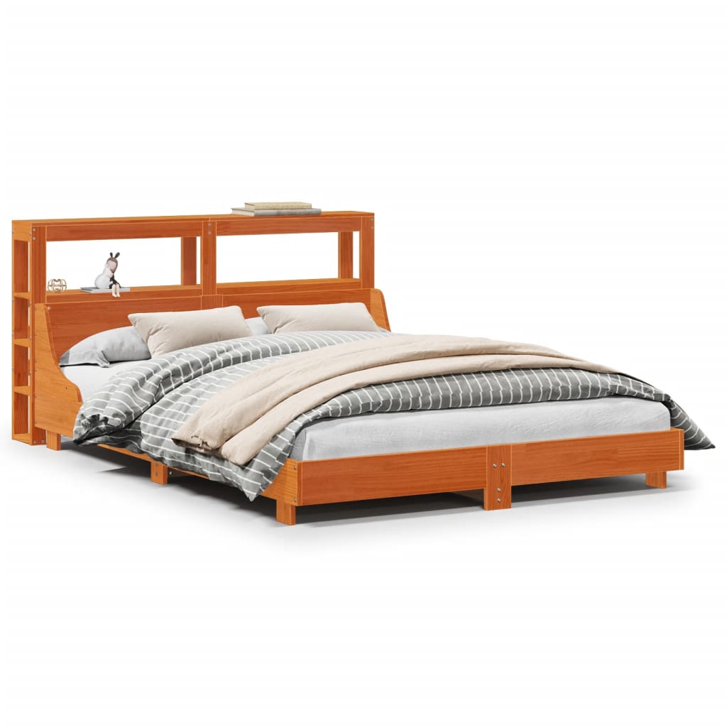 vidaXL Bed Frame without Mattress Wax Brown 160x200 cm Solid Wood Pine