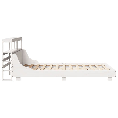 vidaXL Bed Frame without Mattress White 150x200 cm King Size Solid Wood Pine