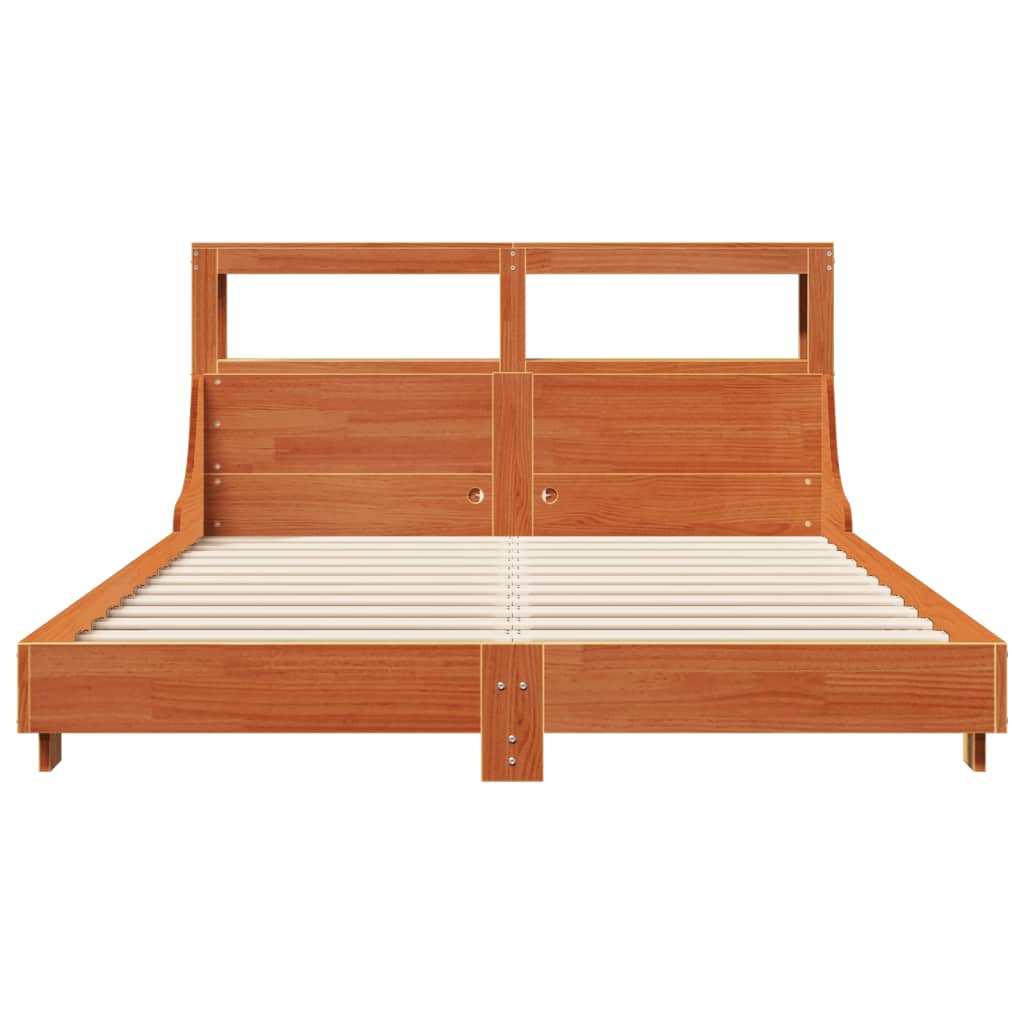vidaXL Bed Frame without Mattress Wax Brown 140x200 cm Solid Wood Pine