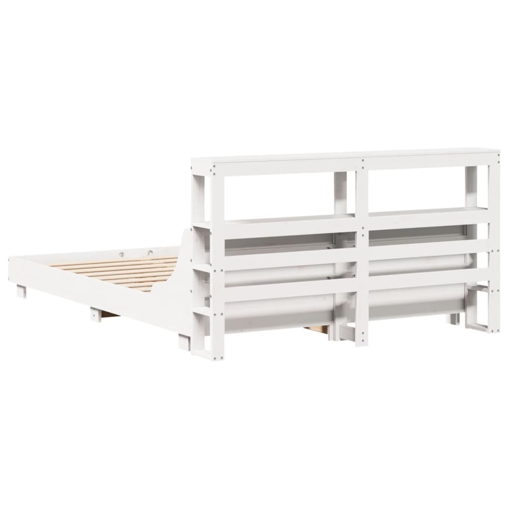 vidaXL Bed Frame without Mattress White 120x200 cm Solid Wood Pine