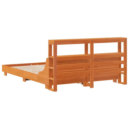 vidaXL Bed Frame without Mattress Wax Brown 120x200 cm Solid Wood Pine