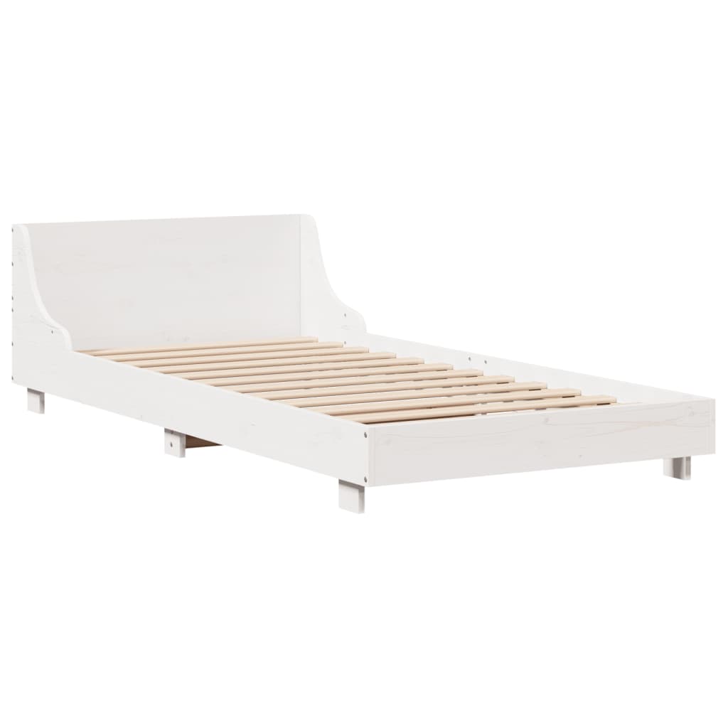 vidaXL Bed Frame without Mattress White 90x200 cm Solid Wood Pine