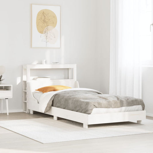 vidaXL Bed Frame without Mattress White 90x200 cm Solid Wood Pine