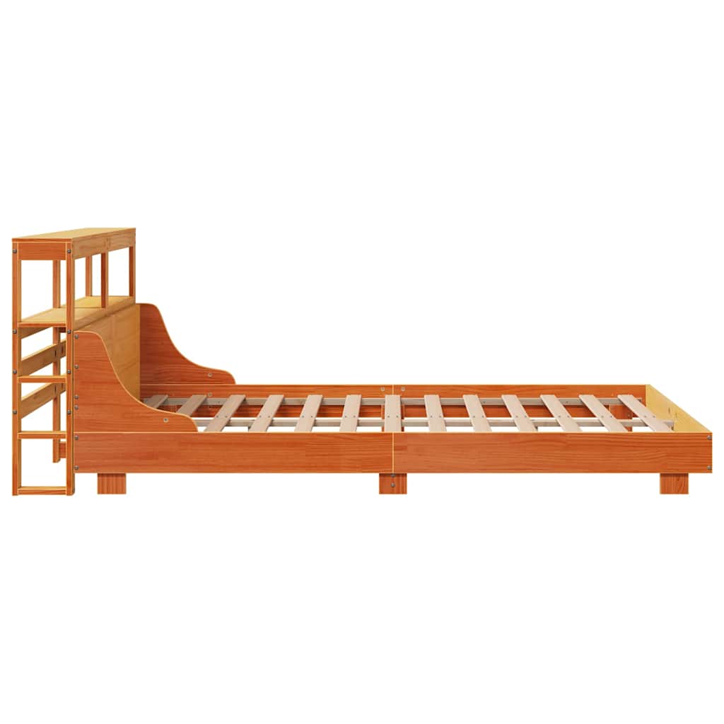 vidaXL Bed Frame without Mattress Wax Brown 140x190 cm Solid Wood Pine