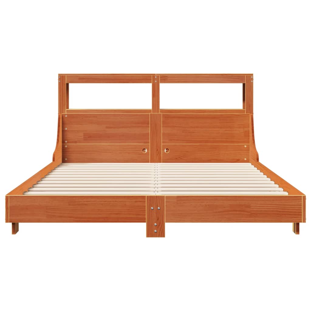 vidaXL Bed Frame without Mattress Wax Brown 120x190 cm Small Double Solid Wood Pine