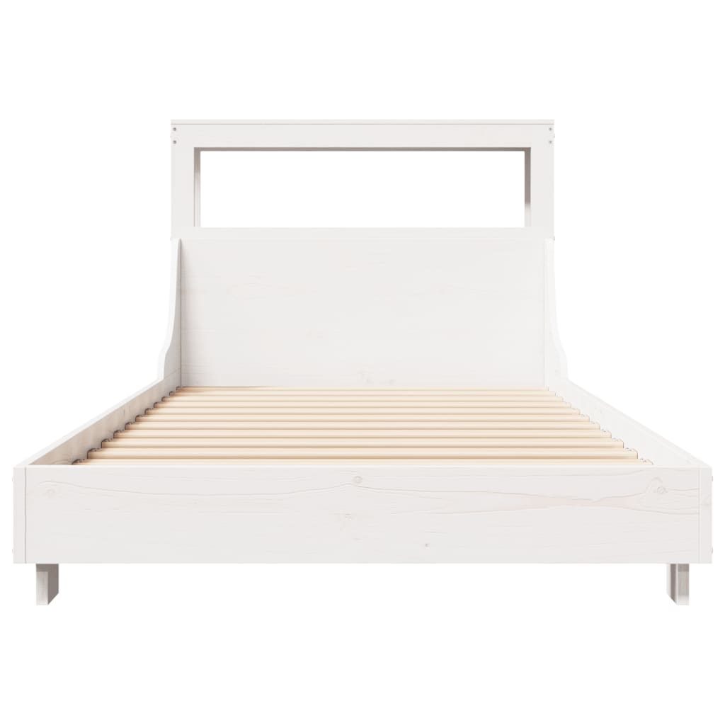 vidaXL Bed Frame without Mattress White 90x190 cm Single Solid Wood Pine
