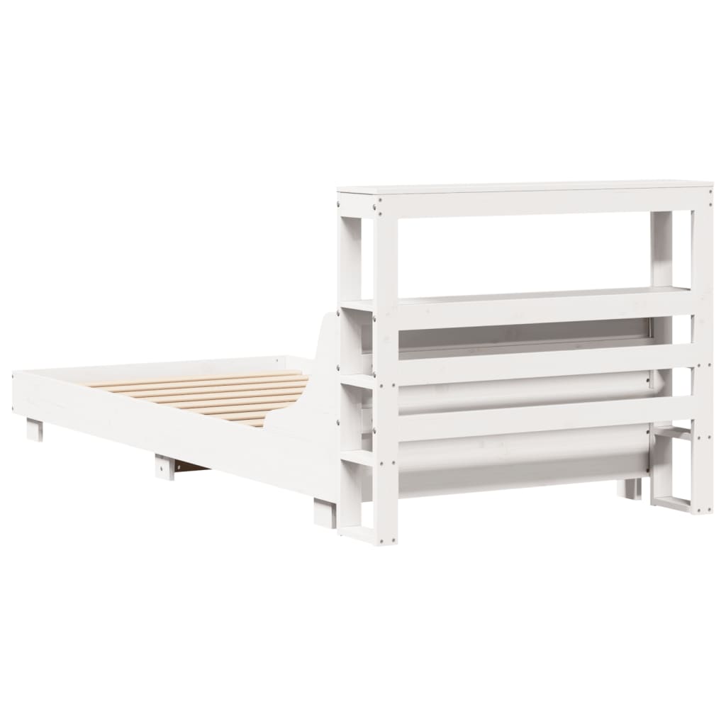 vidaXL Bed Frame without Mattress White 75x190 cm Small Single Solid Wood Pine