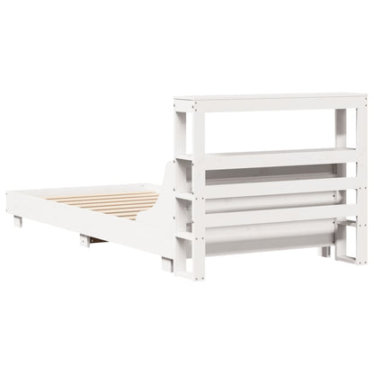 vidaXL Bed Frame without Mattress White 75x190 cm Small Single Solid Wood Pine