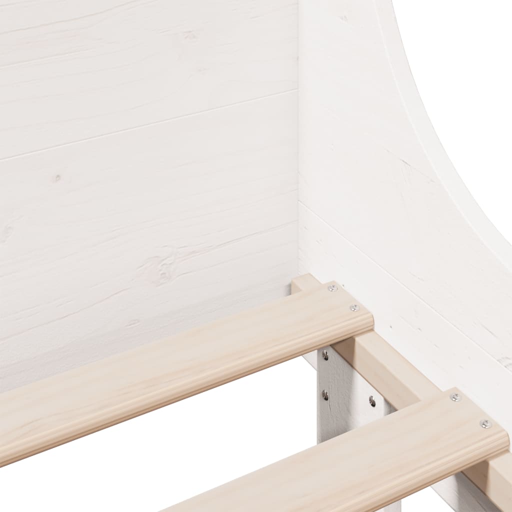 vidaXL Bed Frame without Mattress White 75x190 cm Small Single Solid Wood Pine
