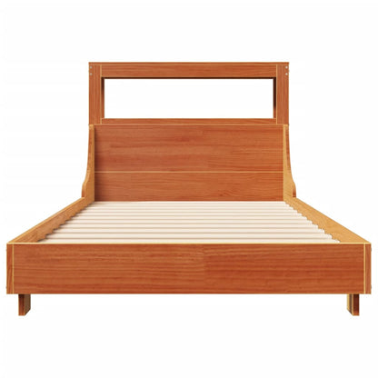 vidaXL Bed Frame without Mattress Wax Brown 75x190 cm Small Single Solid Wood Pine