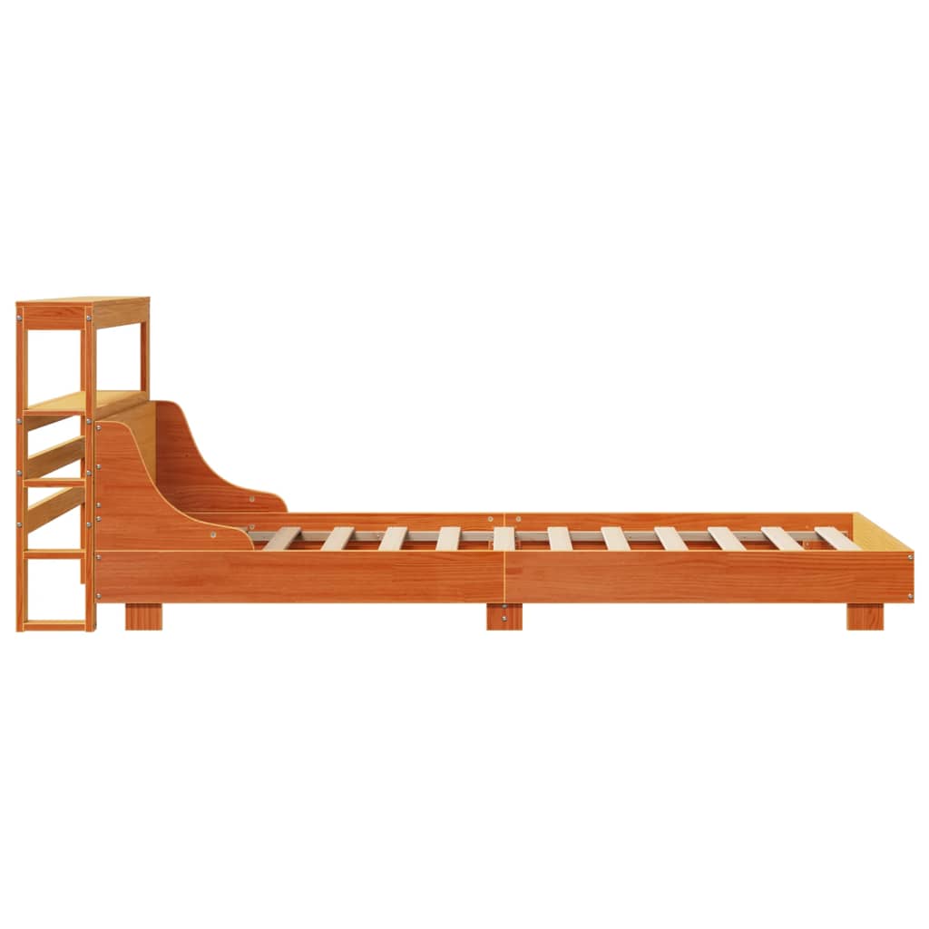 vidaXL Bed Frame without Mattress Wax Brown 75x190 cm Small Single Solid Wood Pine