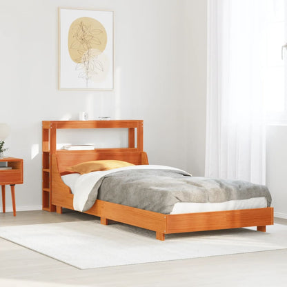 vidaXL Bed Frame without Mattress Wax Brown 75x190 cm Small Single Solid Wood Pine