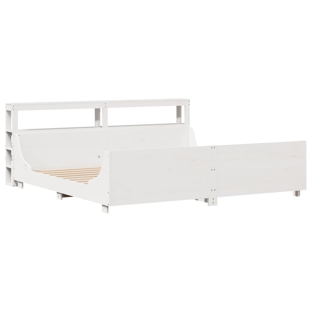 vidaXL Bed Frame without Mattress White 200x200 cm Solid Wood Pine