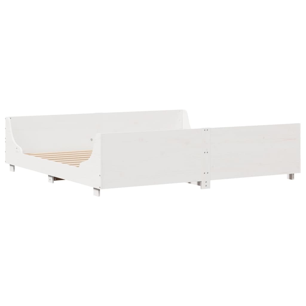 vidaXL Bed Frame without Mattress White 200x200 cm Solid Wood Pine