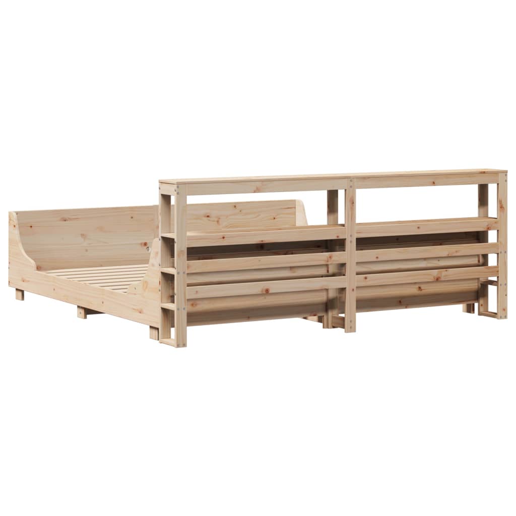 vidaXL Bed Frame without Mattress 180x200 cm Super King Solid Wood Pine