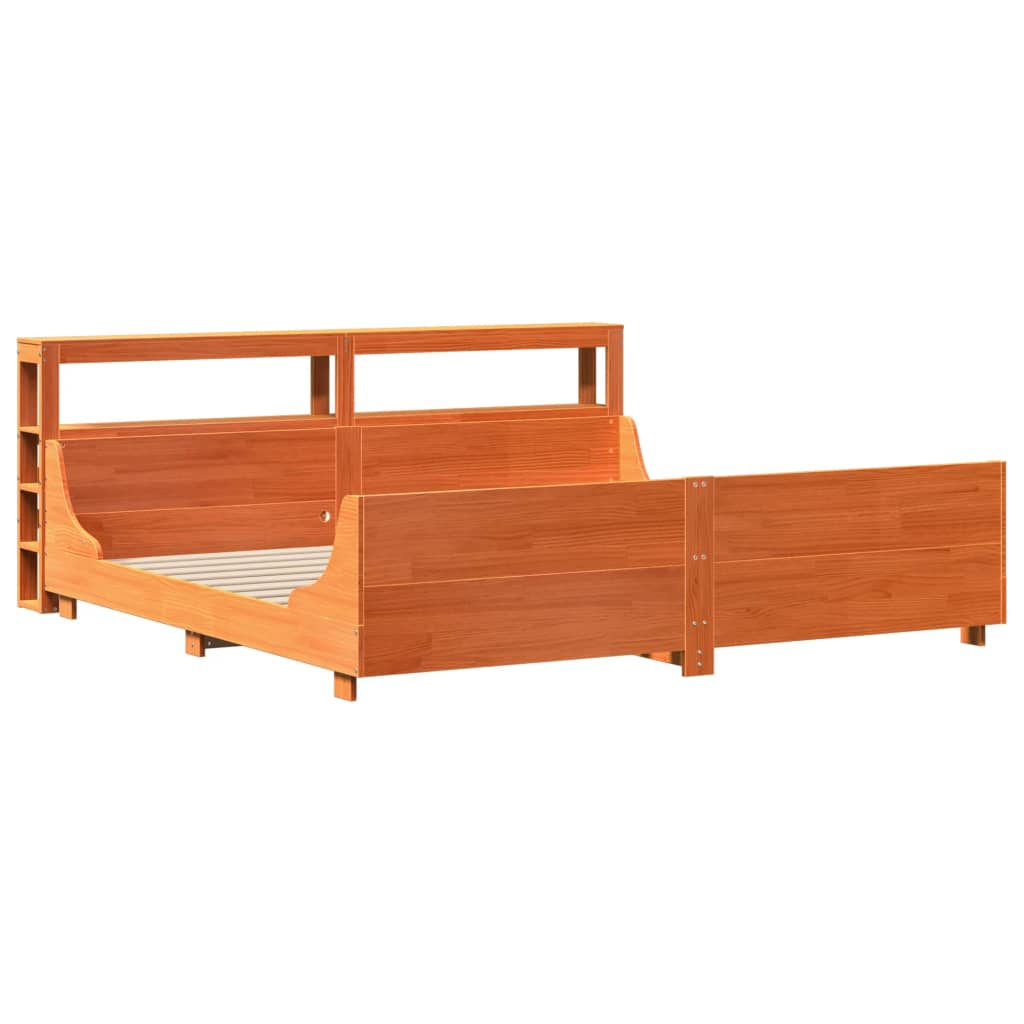 vidaXL Bed Frame without Mattress Wax Brown 180x200 cm Super King Solid Wood Pine