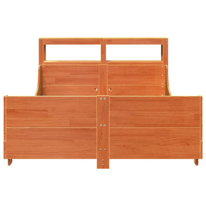 vidaXL Bed Frame without Mattress Wax Brown 160x200 cm Solid Wood Pine