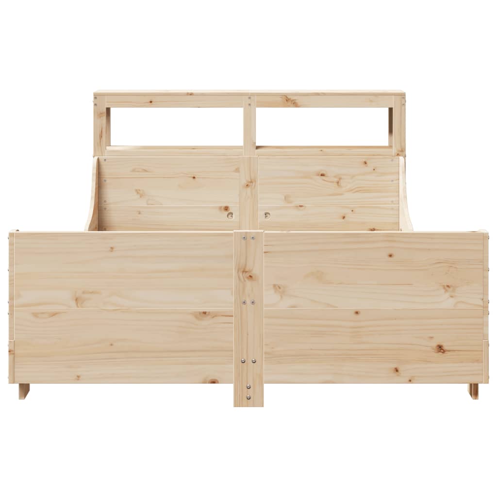 vidaXL Bed Frame without Mattress 150x200 cm King Size Solid Wood Pine