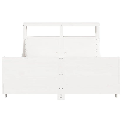 vidaXL Bed Frame without Mattress White 150x200 cm King Size Solid Wood Pine