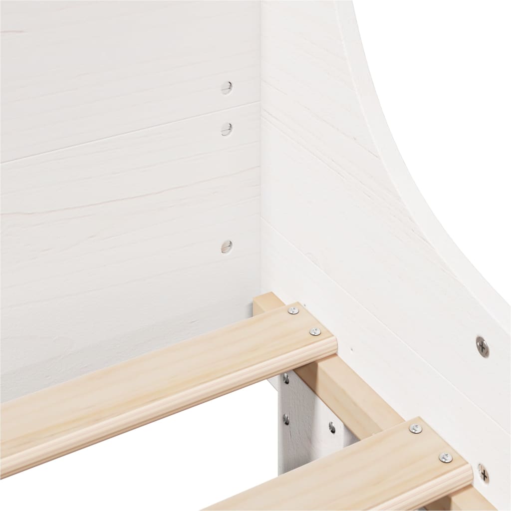 vidaXL Bed Frame without Mattress White 150x200 cm King Size Solid Wood Pine