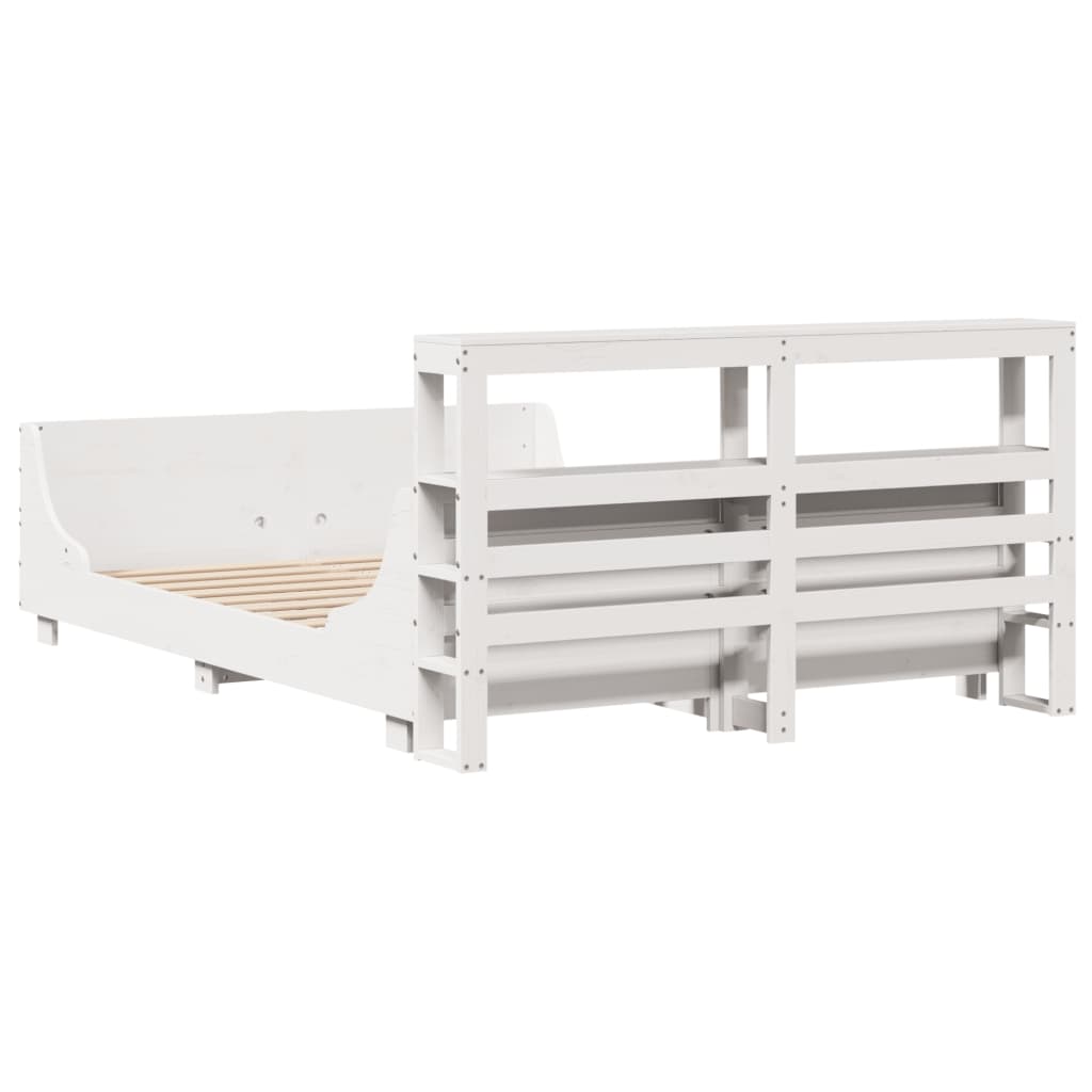 vidaXL Bed Frame without Mattress White 120x200 cm Solid Wood Pine