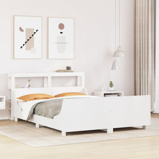 vidaXL Bed Frame without Mattress White 120x200 cm Solid Wood Pine