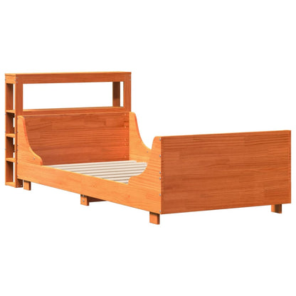 vidaXL Bed Frame without Mattress Wax Brown 100x200 cm Solid Wood Pine