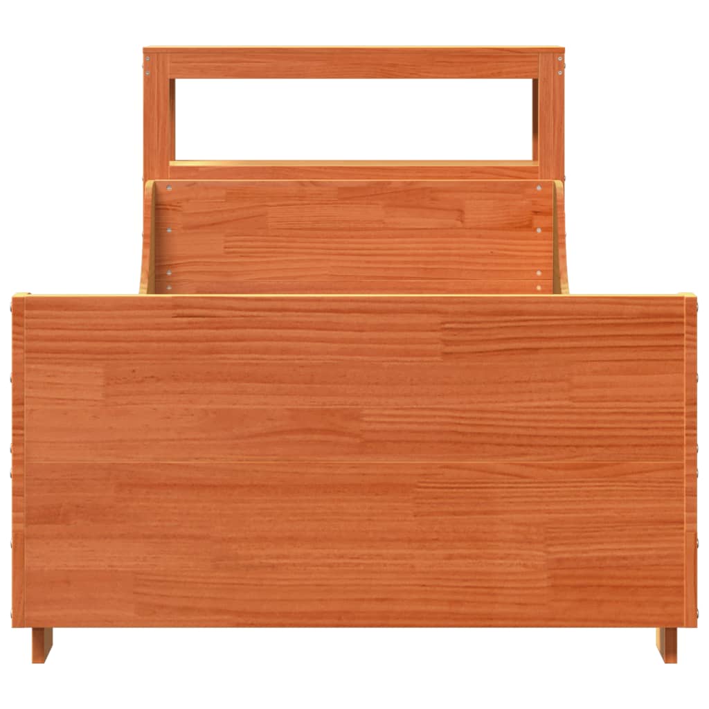 vidaXL Bed Frame without Mattress Wax Brown 100x200 cm Solid Wood Pine
