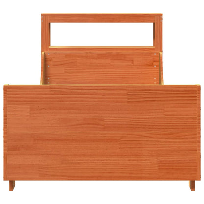 vidaXL Bed Frame without Mattress Wax Brown 100x200 cm Solid Wood Pine