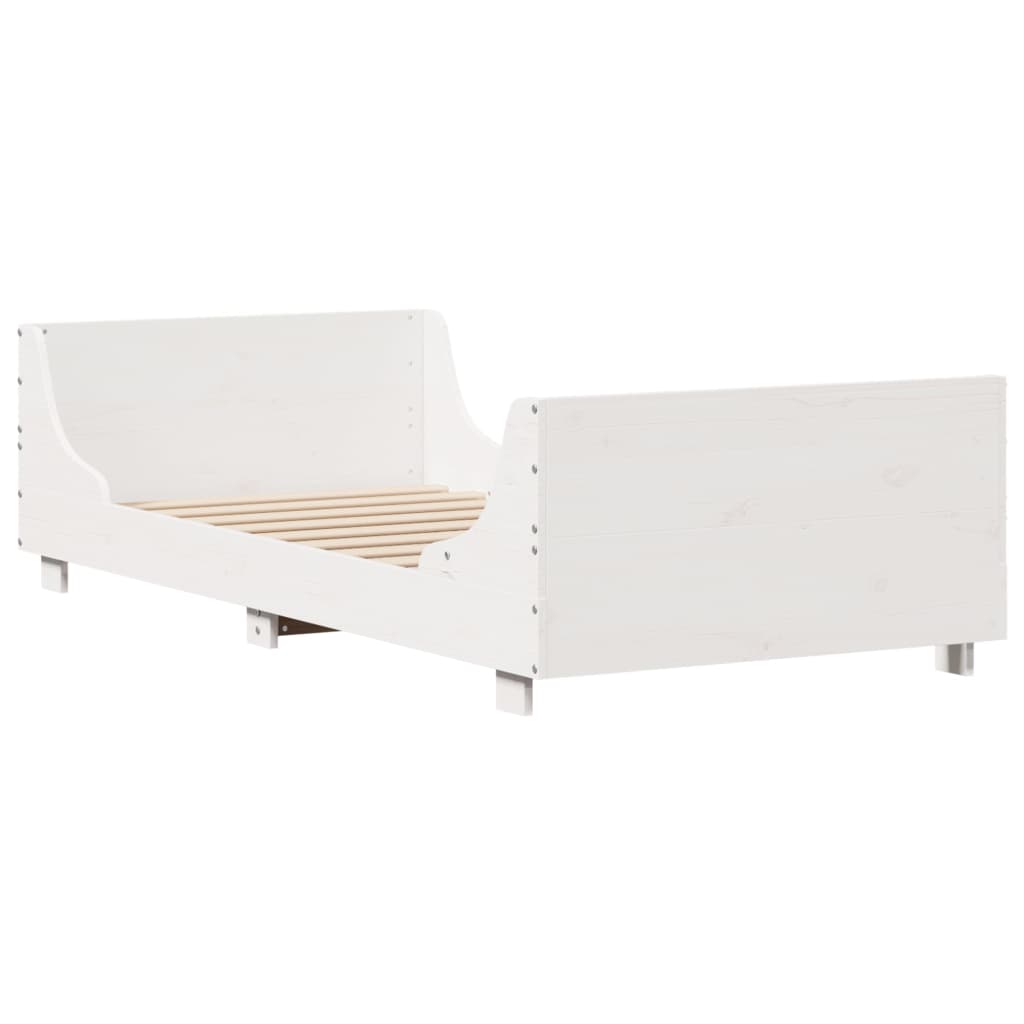vidaXL Bed Frame without Mattress White 90x200 cm Solid Wood Pine