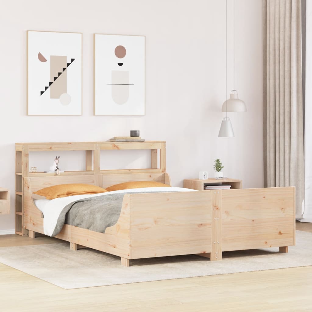 vidaXL Bed Frame without Mattress 140x190 cm Solid Wood Pine