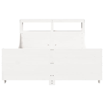 vidaXL Bed Frame without Mattress White 135x190 cm Double Solid Wood Pine