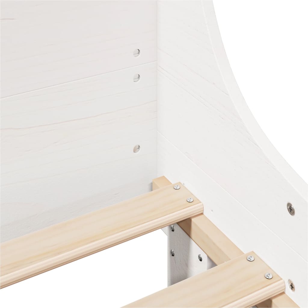 vidaXL Bed Frame without Mattress White 135x190 cm Double Solid Wood Pine