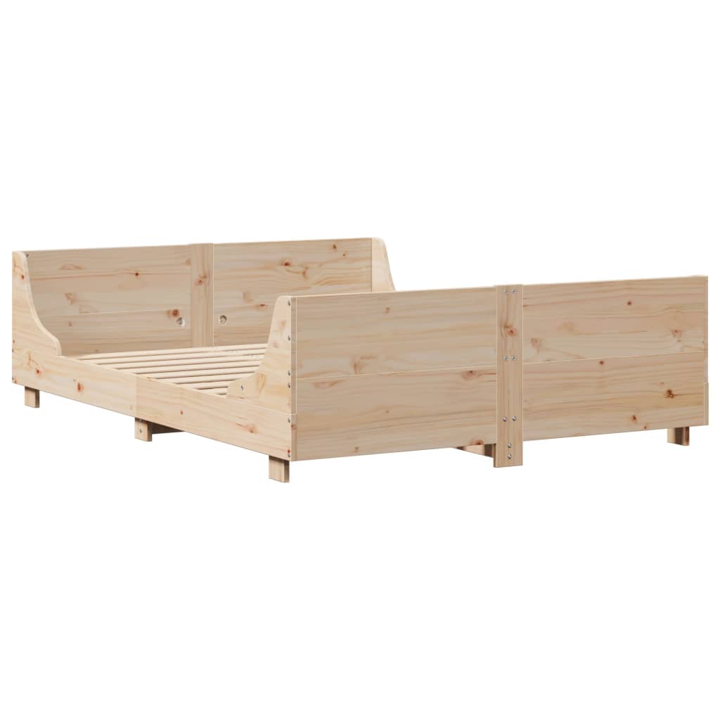 vidaXL Bed Frame without Mattress 120x190 cm Small Double Solid Wood Pine