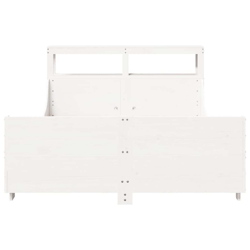 vidaXL Bed Frame without Mattress White 120x190 cm Small Double Solid Wood Pine