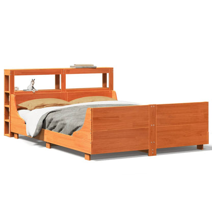 vidaXL Bed Frame without Mattress Wax Brown 120x190 cm Small Double Solid Wood Pine
