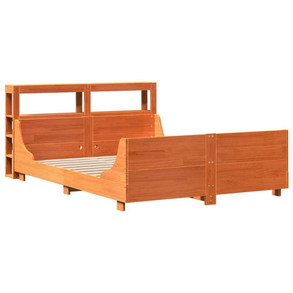 vidaXL Bed Frame without Mattress Wax Brown 120x190 cm Small Double Solid Wood Pine