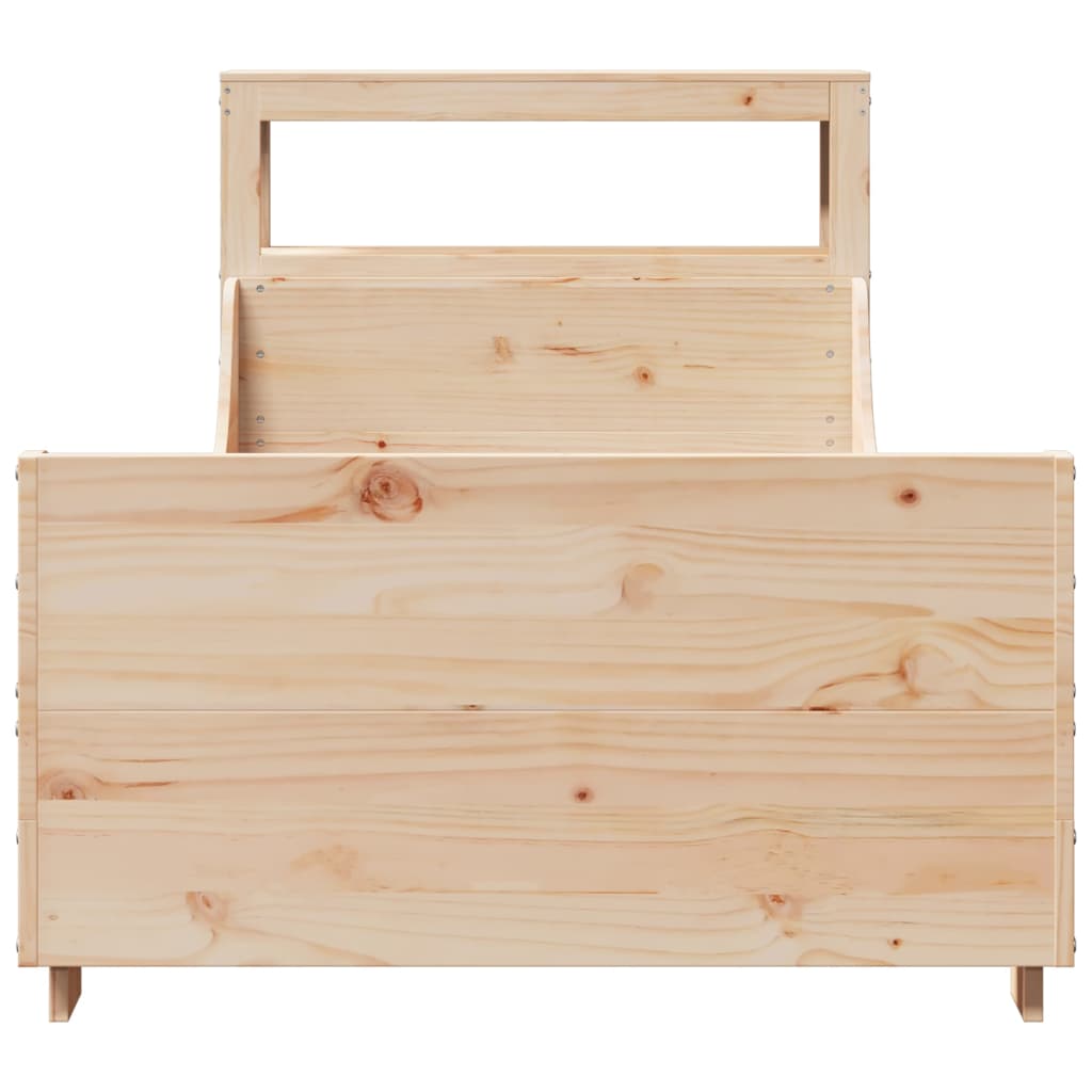vidaXL Bed Frame without Mattress 75x190 cm Small Single Solid Wood Pine