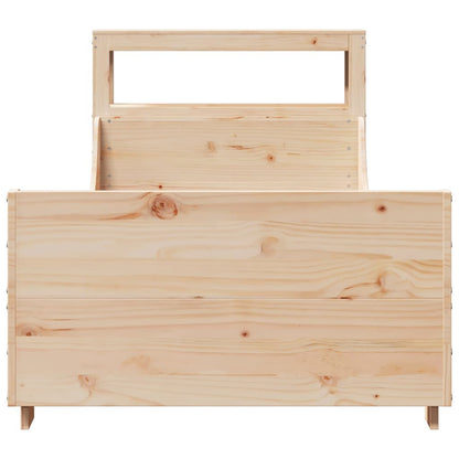 vidaXL Bed Frame without Mattress 75x190 cm Small Single Solid Wood Pine
