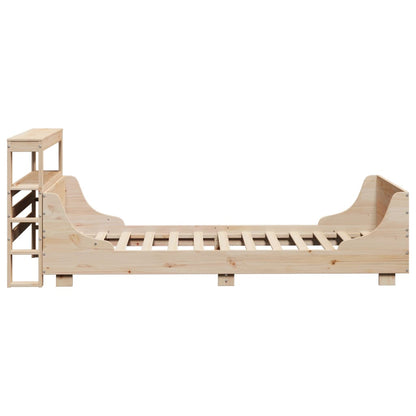 vidaXL Bed Frame without Mattress 75x190 cm Small Single Solid Wood Pine