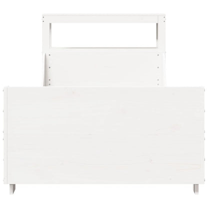 vidaXL Bed Frame without Mattress White 75x190 cm Small Single Solid Wood Pine