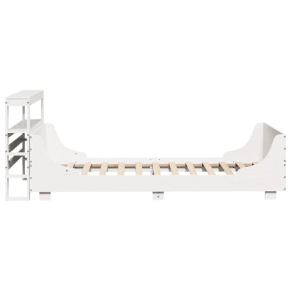 vidaXL Bed Frame without Mattress White 75x190 cm Small Single Solid Wood Pine