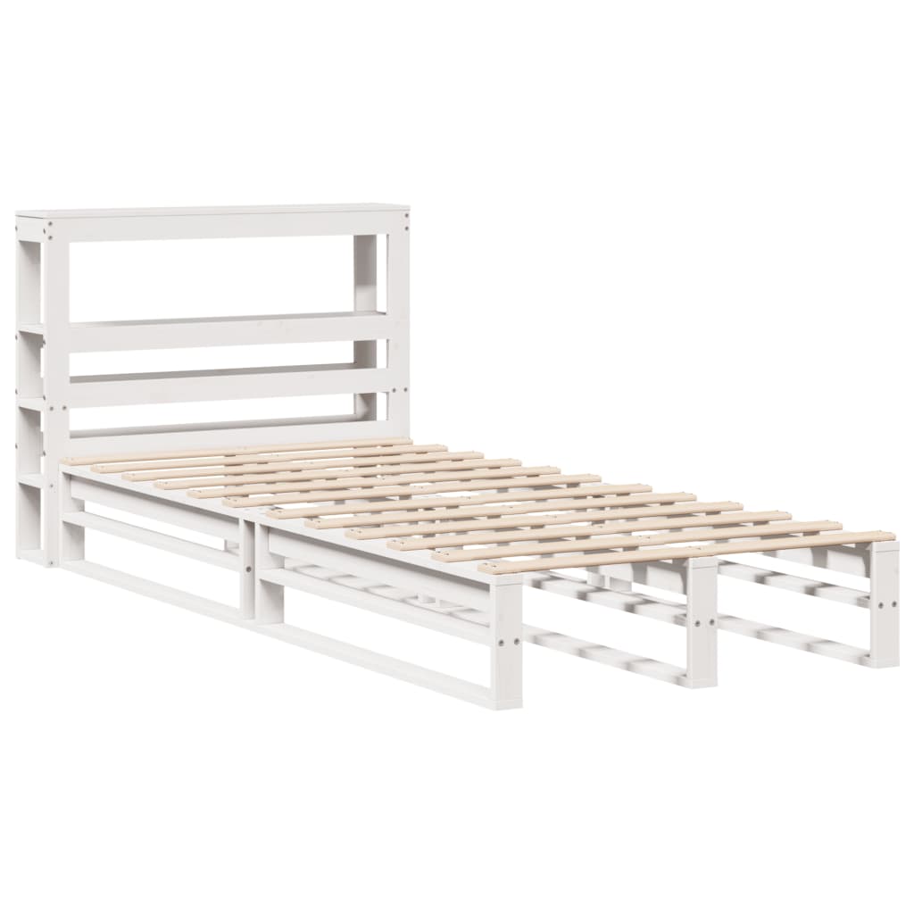 vidaXL Bed Frame without Mattress White 90x200 cm Solid Wood Pine