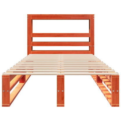 vidaXL Bed Frame without Mattress Wax Brown 100x200 cm Solid Wood Pine