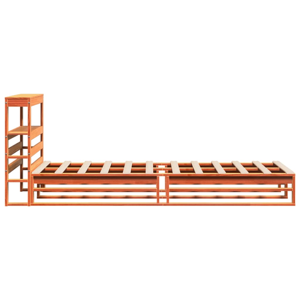 vidaXL Bed Frame without Mattress Wax Brown 100x200 cm Solid Wood Pine