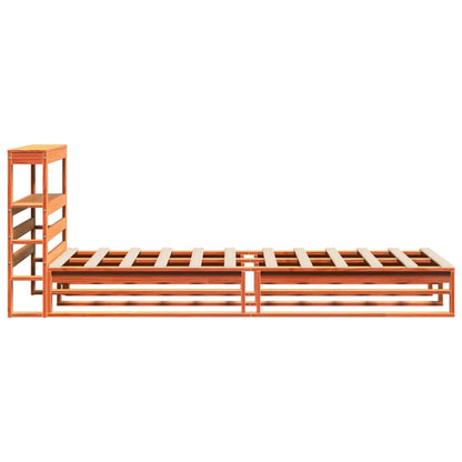 vidaXL Bed Frame without Mattress Wax Brown 100x200 cm Solid Wood Pine